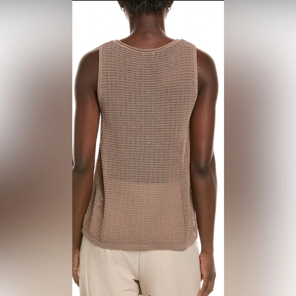 EILEEN FISHER Knit Tank Top In Oatmeal Colorway Medium - Picture 11 of 11